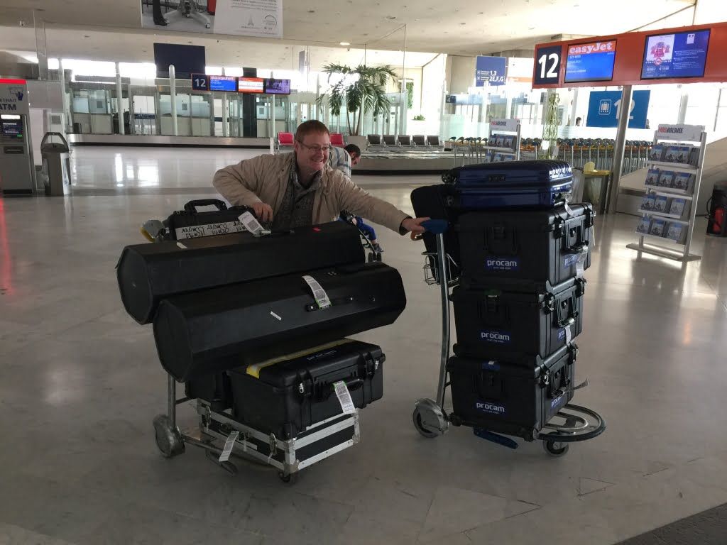 LA Media Team at Airport with Equipment