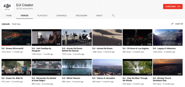 YouTube Channel DJI Creator 