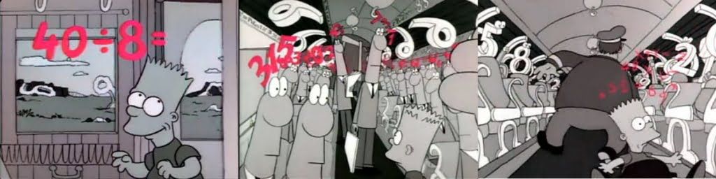 illustration of Bart Simpson doing mental mathmatics 