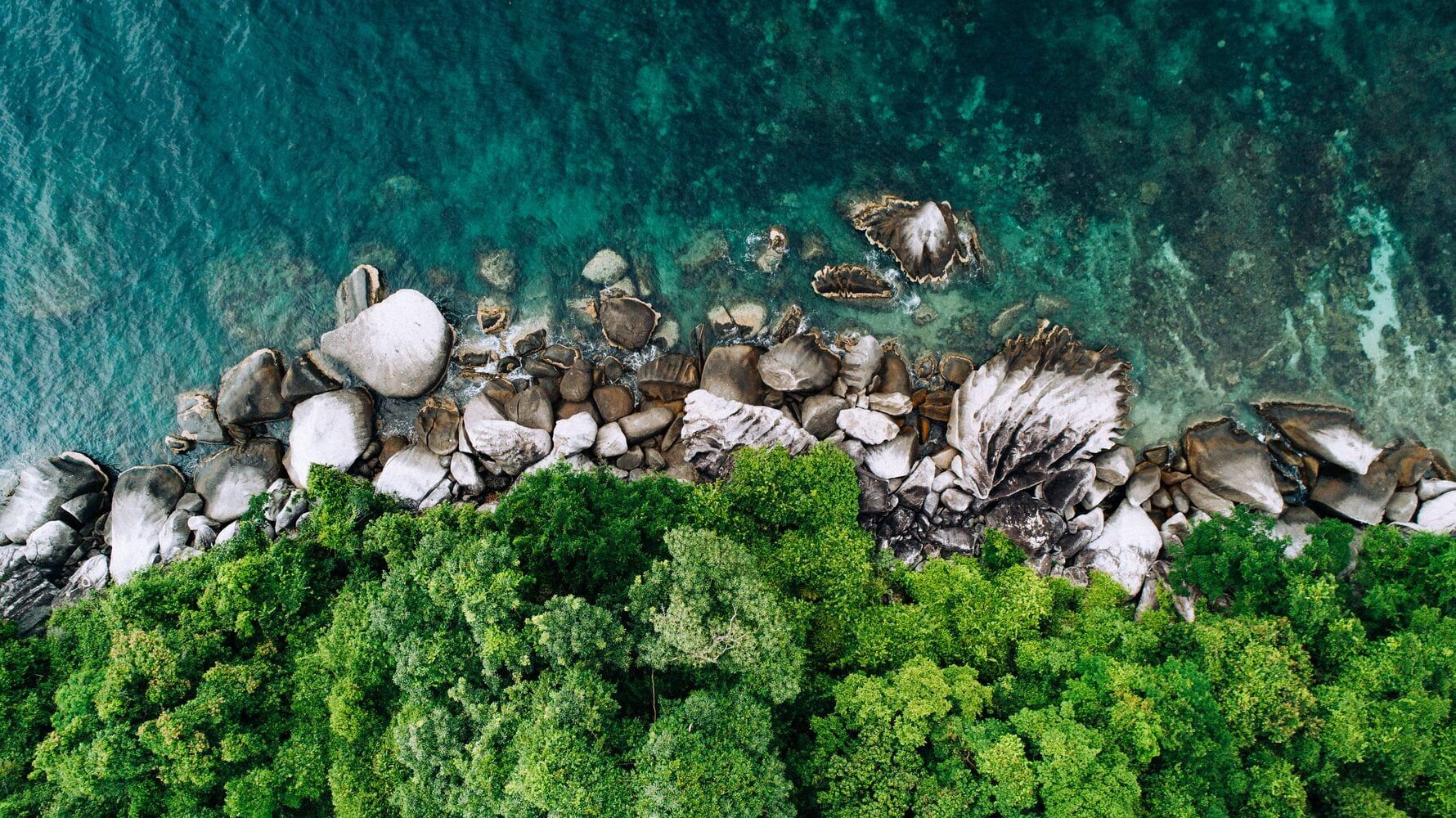 view of ocean by drone